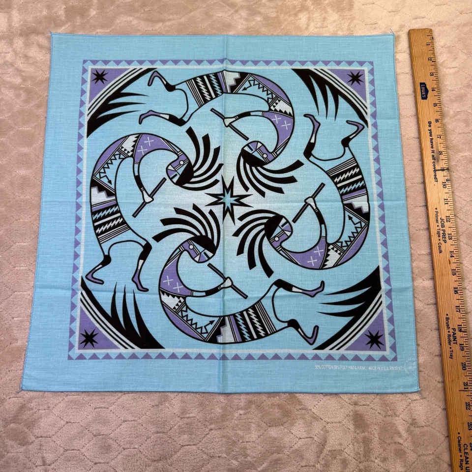 VTG Hav-a-Hank Bandana Lot 5 Multicolored USA Made Kokopelli Geometric Aztec - Image 4 of 4