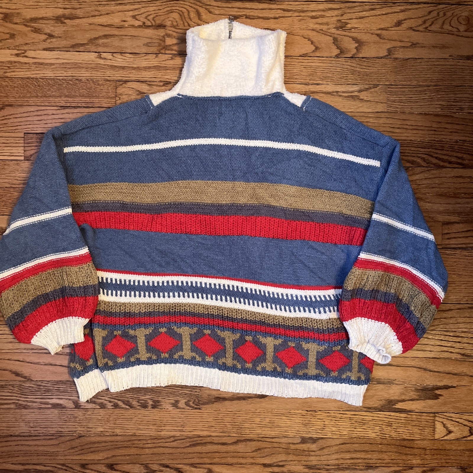 POL Opal Patterned Pullover Quarter Zip Sweater i… - image 5