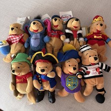 DISNEY 9 Winnie The Pooh  s All With Tags. Retired Mini Bean Bag 8  