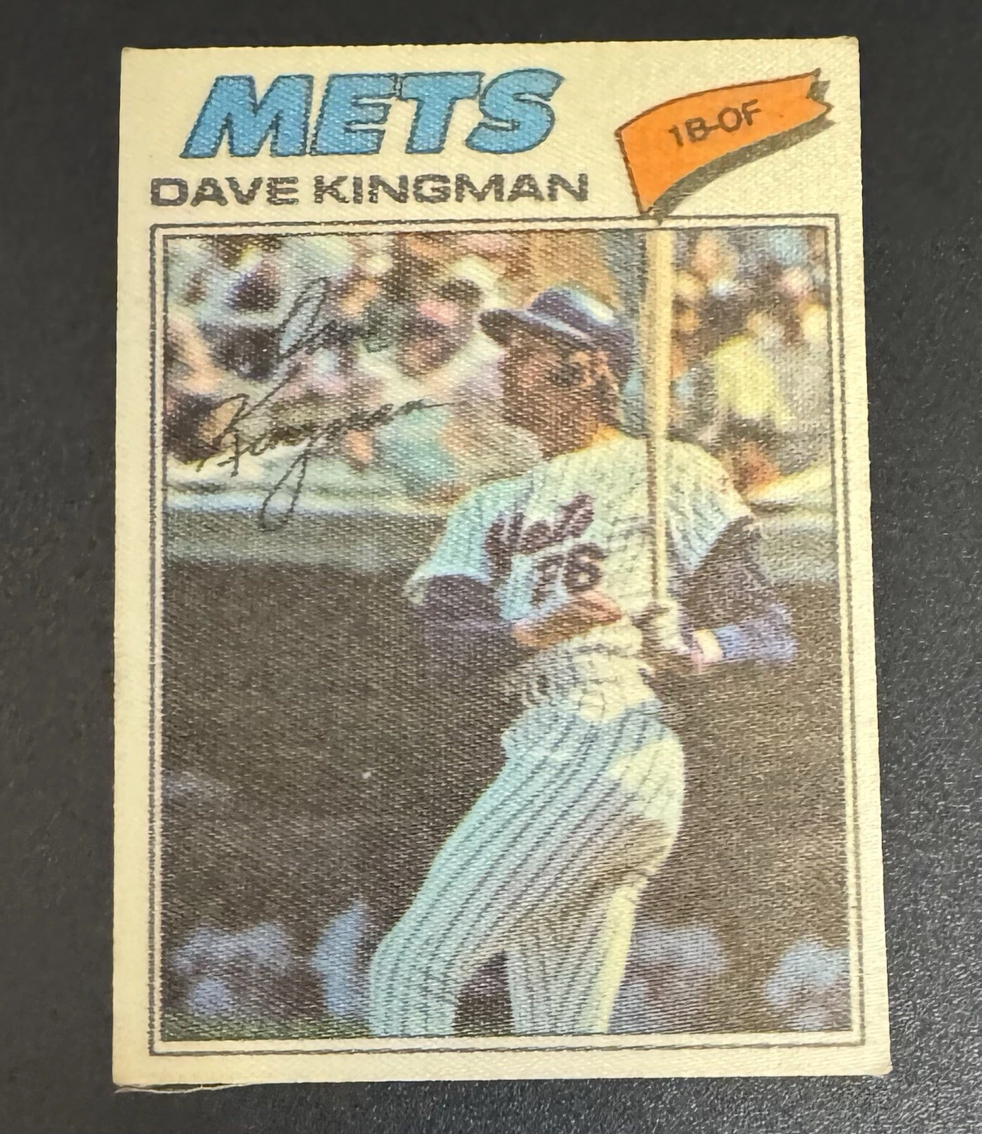 Dave Kingman 1977 Topps Cloth Stickers #24 - New York Mets B