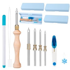 4 Sets of Punch Needle Kit with Storage ,Adjustable Punch Needle Tool with1.6...