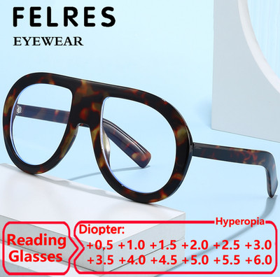 Women Fashion Oval Anti Blue Light Reading Glasses Clear Lens Presbyopic Glasses