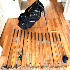 Mens FAZER + Wilson Full Golf Clubs Set 14 Irons And Woods Right Handed + Bag