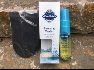 Fake Bake Tanning Water Foam Self Tanner Professional Kit Set Mitt Included 6.7o