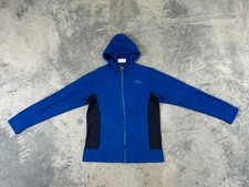 THE NORTH FACE BOYS JACKET LARGE 14-16 BLUE FULL ZIP FLEECE HOODED