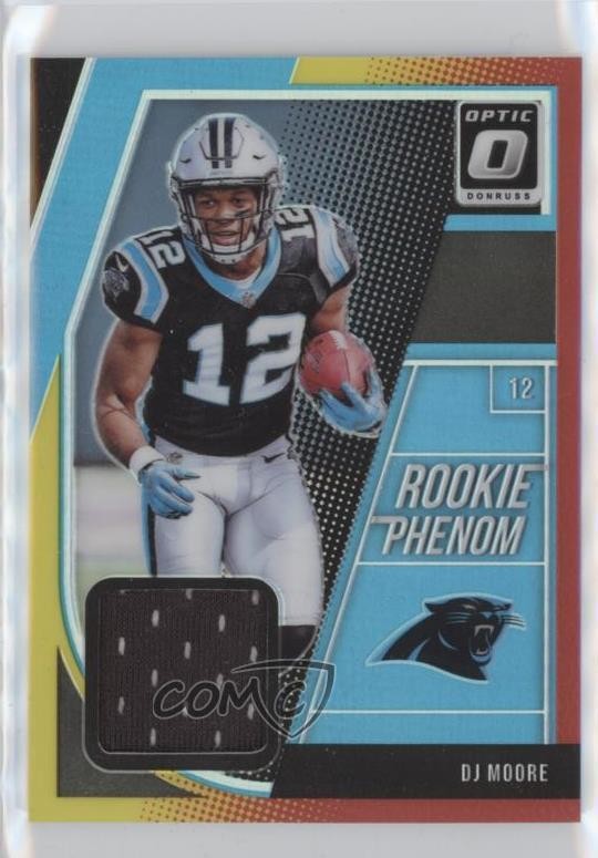 2018 Donruss Optic Rookie Phenom Jerseys Red & Yellow Prizm DJ Moore RC 0nr3