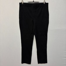 Quince Women Pull On Ponte Pants Size Large Straight Fit Black C042 -11