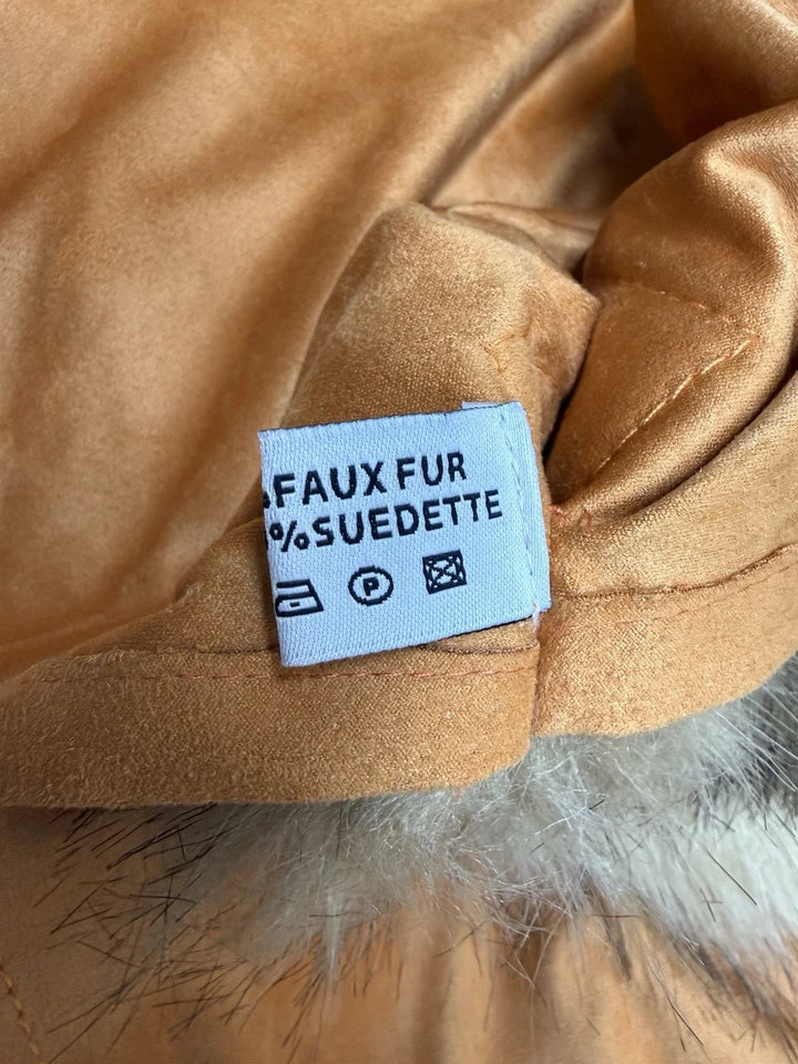 Franchetti Bond Suede With Faux Fur Trim Poncho One Size - Image 4 of 4