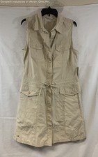 NWT Tommy Hilfiger Women's Beige Safari Utility Shirt Dress Sleeveless Size 14