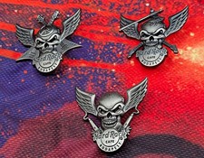 Hard Rock Cafe Budapest 3 Skull Pins Limited Edition 300 Totenkopf Set