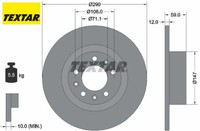 2X Bremsscheibe Textar 92313603 2 Bremsscheiben Hinterachse Hinten FüR Peugeot