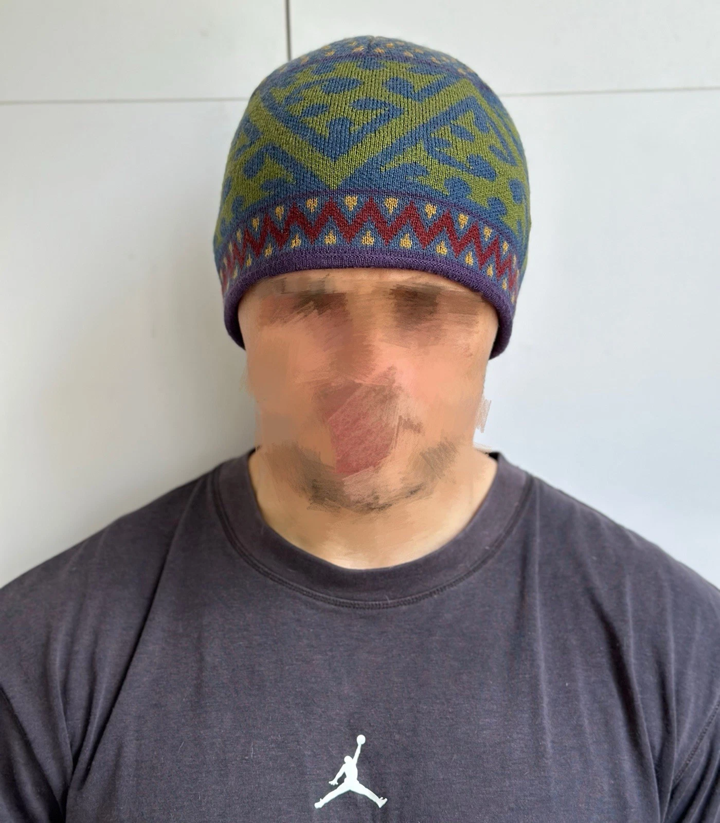 Rare Patagonia Vintage Hat Wool Knit Multicolour Size One