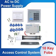RFID Door Access Control System Kit With Magnetic Lock 10 Key Fobs EXIT Button