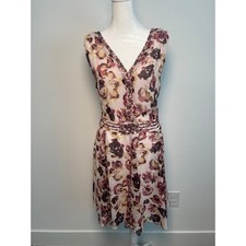 Simply Vera Wang Floral Dress Pink Blush Fit Flare Women's Large Feminine