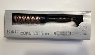 K&K Curling Iron Brush 1.77 Inch Ceramic Tourmaline Ionic Hair Curler Hot Brush