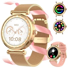 Smart Watch for Women, AMOLED HD Display Fitness Tracker Bluetooth Make/Answe