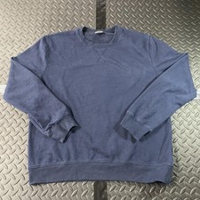 Eddie Bauer Sweatshirt Mens XL Blue Fleece Lined Crewneck Pullover Casual