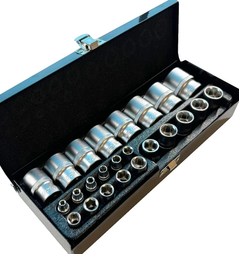 Imperial SAE Socket Set – 24pc 1/2" & 1/4" Drive 6-Point Cr-V Steel With Case