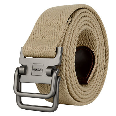 Men Belt Plus Size To 75inch Canvas Big and Tall Khaki D  display picture 2