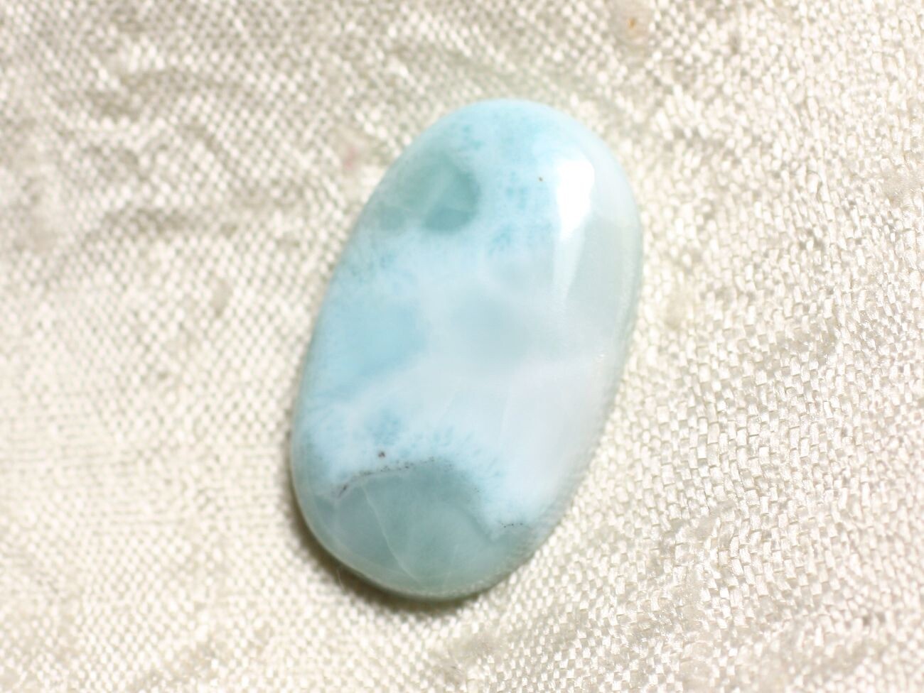 Larimar pierre semi précieuse cabochon ovale 27mm N17 minéraux lithothérapie
