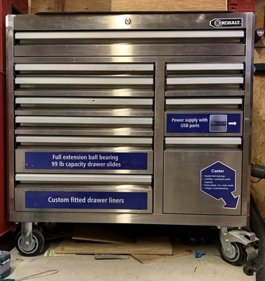 Kobalt 3000 41 W X 41 H 11 Drawer Stainless Steel Rolling Tool