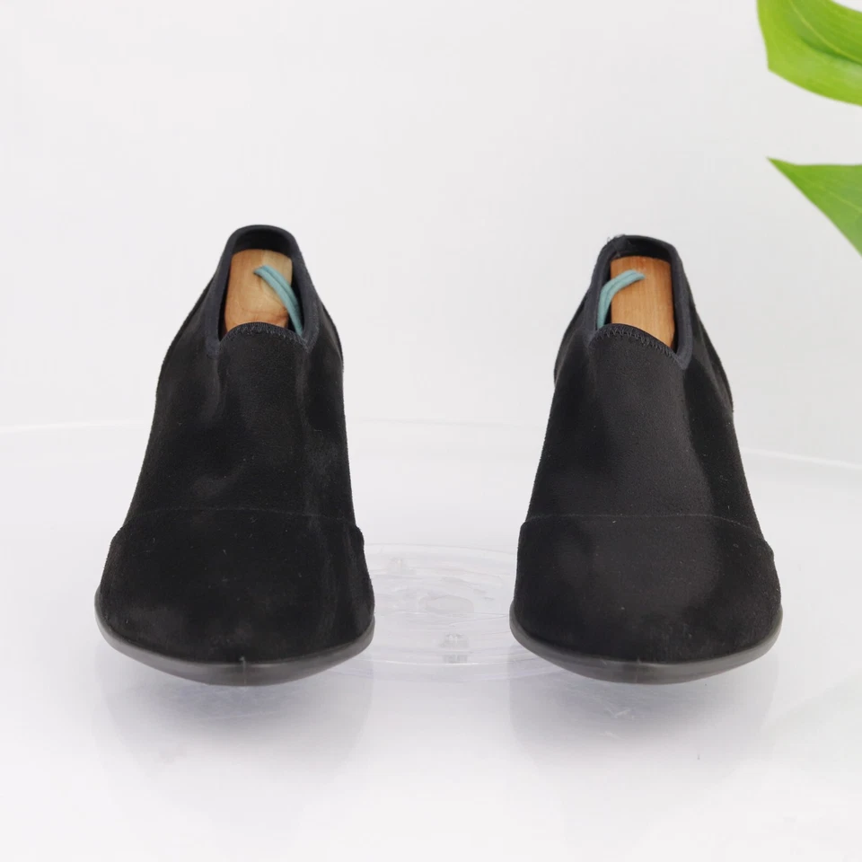 Zapato de salón Ecco para mujer con forma 45 talla 41 10 negro gamuza Shootie tacón cónico en punta cómodo Foto 2 de 4