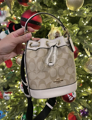 NWT Coach Mini Bucket Bag In Signature Canvas CR145/CW301 NWT Coach Mini Bucket Bag In Signature Canvas CR145/CW301