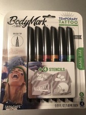 Bic Bodymark Temporary Tattoo Brush Tip Markers Gameday NEW in Unopened Package