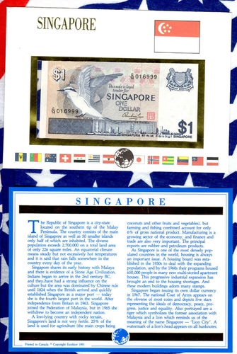 E Banknotes of All Nations Singapore P-9.2 1 Dollar 1976 G/14 016999 LUCKY