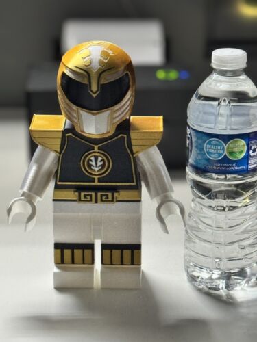 Custom Brick Style Giant Mini Figure Fan Art Statue White Ranger