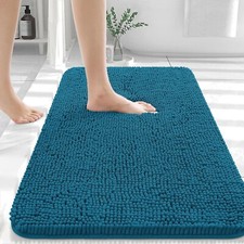 30x20 Peacock Blue Bath Rug - Soft Chenille with Fade-Resistant Durability