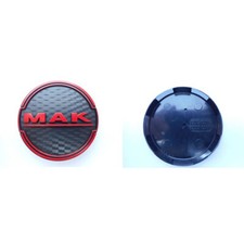 SET 4 CAPS COPRIMOZZO C035 60mm PER MAK MILANO 8x18 5x112 BLACK AND RED KN