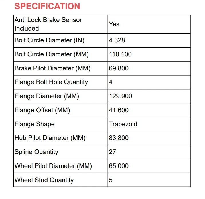 Buje de cojinete de rueda delantera de 2 piezas para Dodge Dart 2013-2015 Chrysler 200 v6 2015-2016 Foto 3 de 4