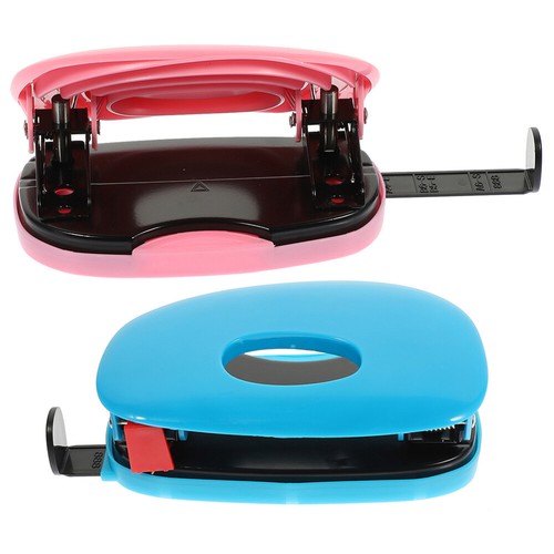 2-Loch-Stanzwerkzeug Verstellbar – Mit Auffangbox, Für Bis Zu 40 Blatt, Inklusive 50 Binder-Clips, Blau