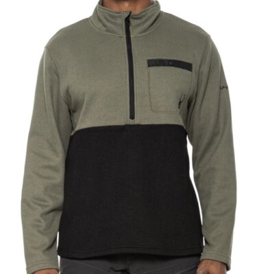 New $129 Spyder Men Medallion Bonded Sweater Fleece 1/4 Zip Jacket Tea Leaf M