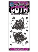 Schwarze Rose Gothic Klebe-Tattoo - Fasching Halloween Karneval - TemporäRes