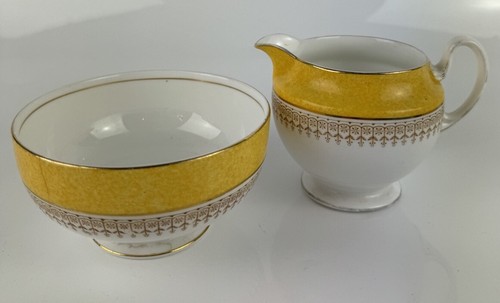 Waring And Gillow Ltd Raro Juego de Té Oro Amarillo y Blanco 1984 - 32 Piezas - Se sienta 7 - Imagen 8 de 20