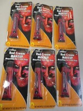 Lot of 6 Red Cream Makeup Halloween Costume Face Paint Rubie's 0.7 oz each