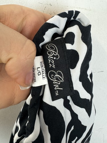 Zebra Print Mini Ruched Strapless Romper One Piece Y2K Punk Rock Glam Summer L - Picture 8 of 8