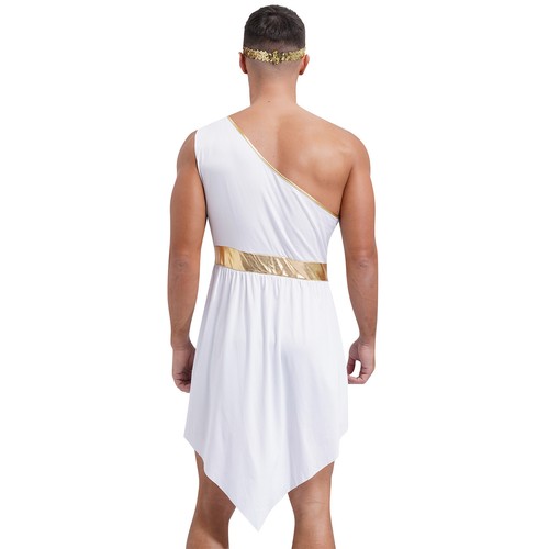 Men Dress Up Greek Toga Caesar Dresses With Headband Grecian Robe Masquerade - Picture 15 of 27