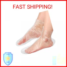 200Pcs Plastic Foot Covers Disposable Socks Foot Gloves - Paraffin Baths Foot Mo