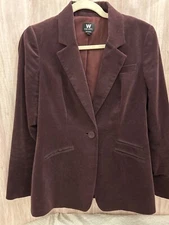womens W by Worth plum purple Velvet blazer jacket size 4
