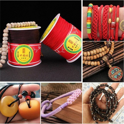 Nylon Chinese Knot Macrame Cord Braided Strings Thread Wire Line Women's Jewelry - Picture 4 of 42