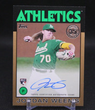 2021 Update 1986 Topps Baseball Black #'d/50Jordan Weems #86B-JWE Rookie Auto RC