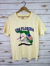 Vintage USS Florida Graphic T Shirt Men’s Size Large Made In USA Single Stitch