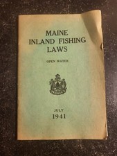 July 1941 Maine Inland Fishing Laws Open Water Booklet/Regulations Guide