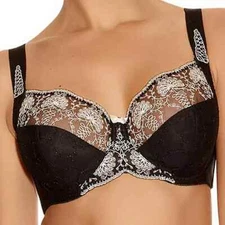 Fantasie Elodie Underwire Side Support Bra Black 2182 size 32DDD NWT
