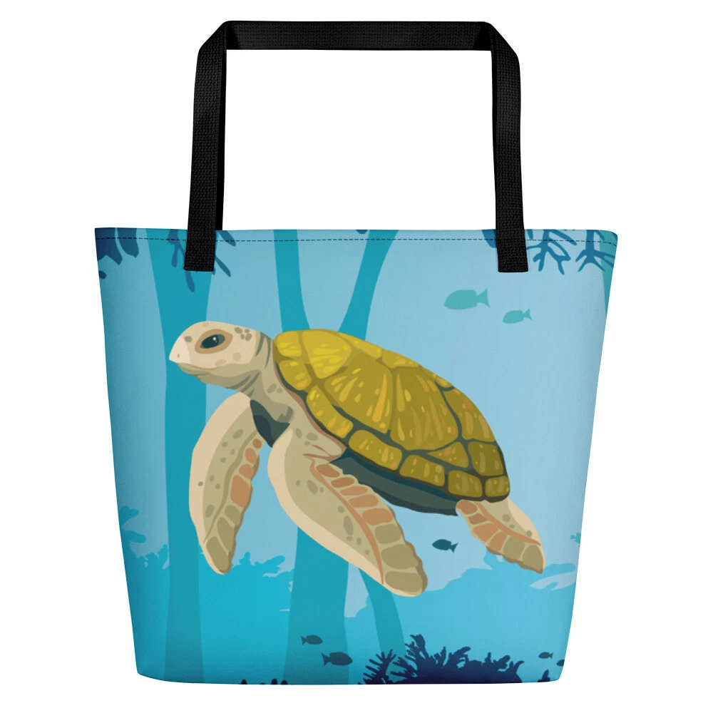 Sea Turtle Beach Bag with pocket eBay