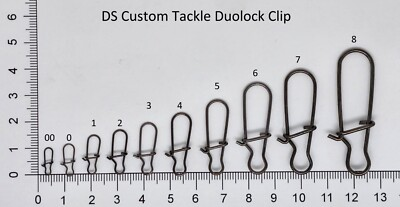 #ad 100 pcs Duo lock clips Snap Stainless Steel Lure Rig Clips fishing clip $4.49