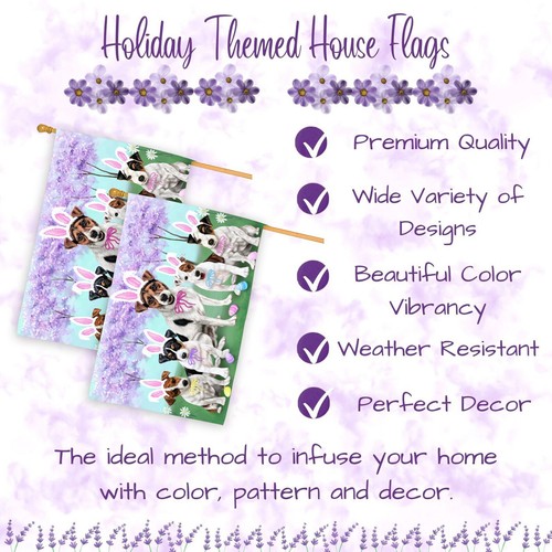 Jack Russell Dog House Flag Holiday Double Sided 28"x40" Many Designs NWT NEW - Picture 7 of 73